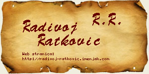 Radivoj Ratković vizit kartica
